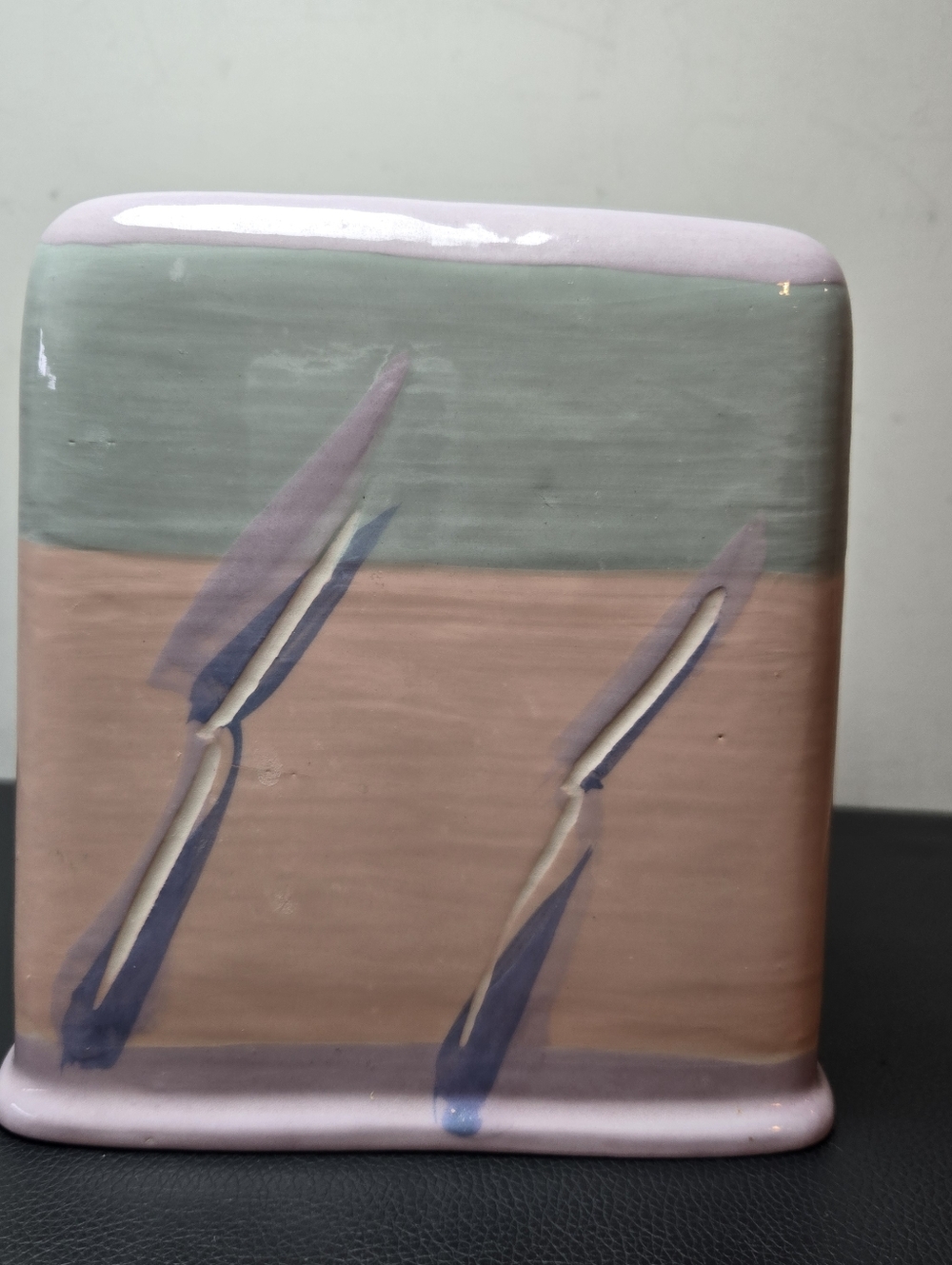 Tissue Box Holder Cover Ceramic 90s Vintage Coastal Colorful Dispenser - Picture 3 of 7